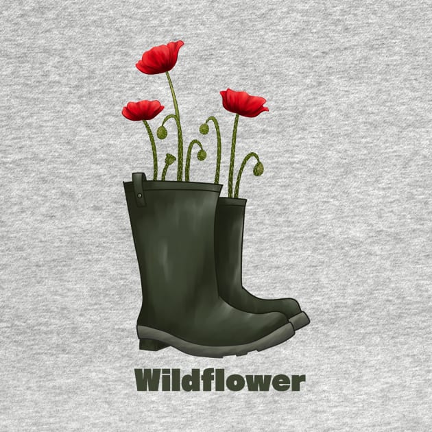 Wildflower Poppies in Rainboots by Pastel.Punkk